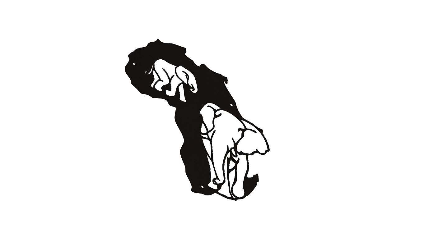 Africa Lasercut Wall Art with Elephant Outline