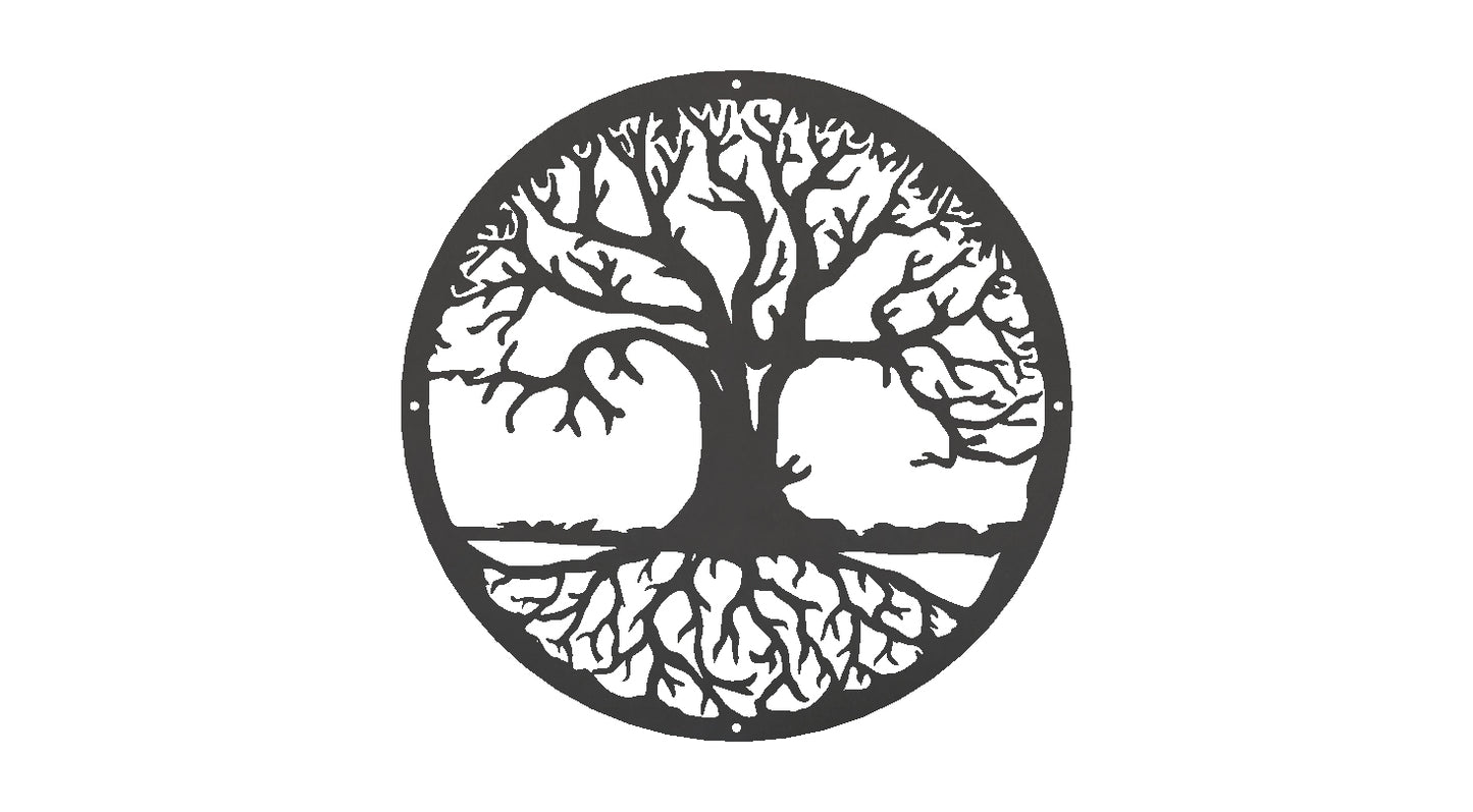 Tree of Life - Metal Wall Art - Satin Black