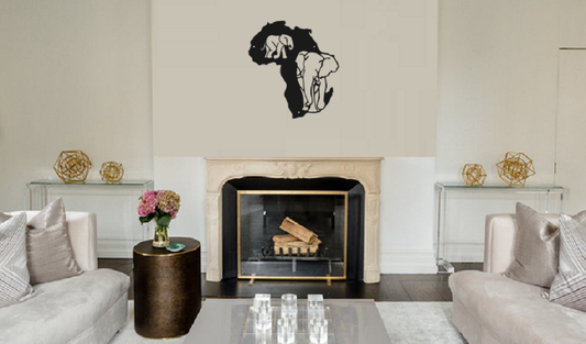 Africa Lasercut Wall Art with Elephant Outline