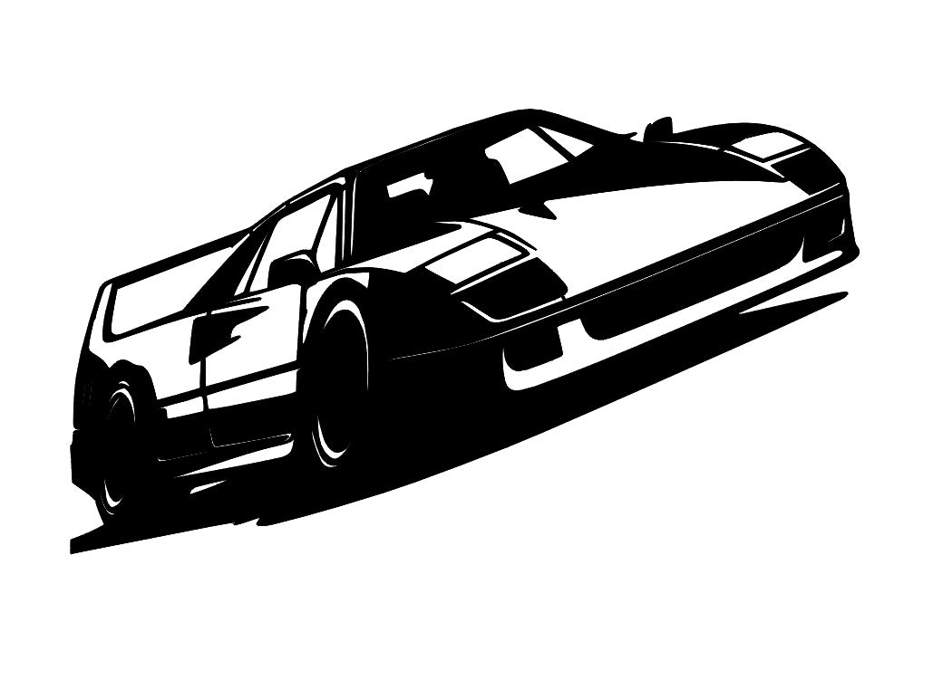 Ferrari F40 Laser-Cut Wall Art - Powder-Coated Satin Black – My Store