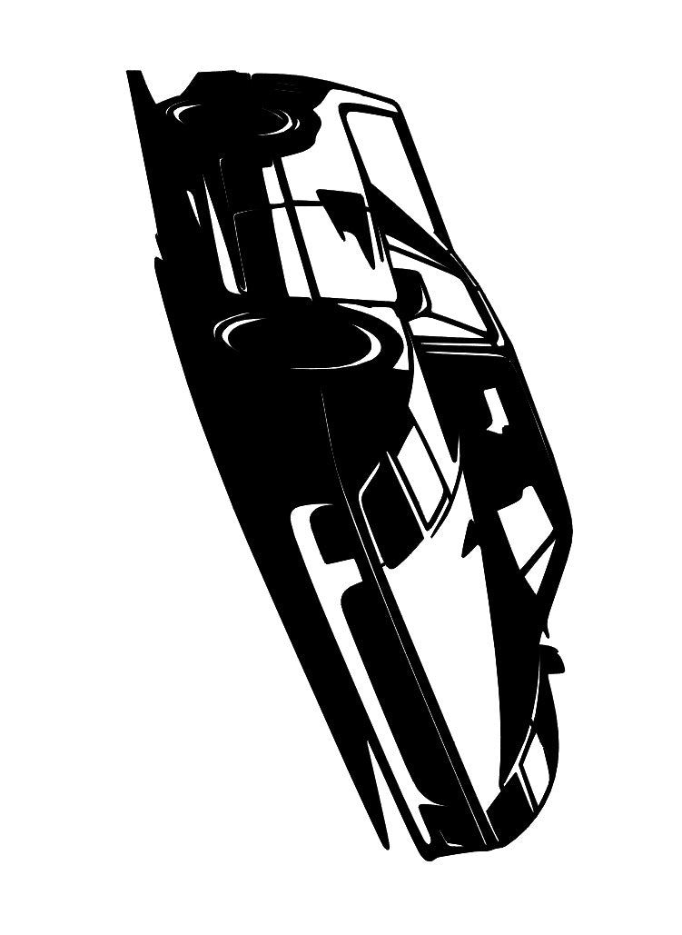 Ferrari F40 Laser-Cut Wall Art - Powder-Coated Satin Black